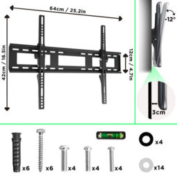 "Duronic Tvb123M Tilt Adjustable Tv Bracket, Wall Mount With Vesa 600X400 For Flat Screen Television 32-60""" - thumbnail 2