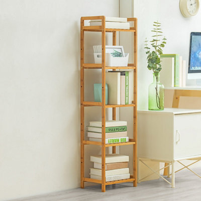 Living And Home 5 Tier Wood Shelf Unit Bookshelf Organizer For Living Room Home 350mm(W) - image 1