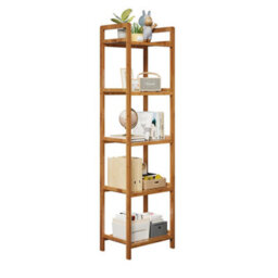 Living And Home 5 Tier Wood Shelf Unit Bookshelf Organizer For Living Room Home 350mm(W) - thumbnail 2