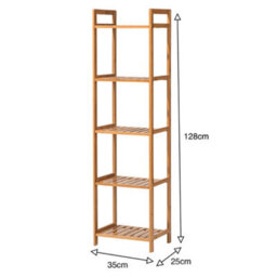 Living And Home 5 Tier Wood Shelf Unit Bookshelf Organizer For Living Room Home 350mm(W) - thumbnail 7