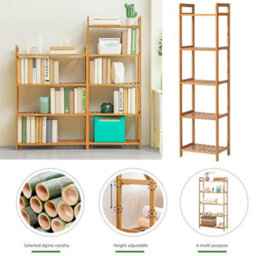 Living And Home 5 Tier Wood Shelf Unit Bookshelf Organizer For Living Room Home 350mm(W) - thumbnail 6