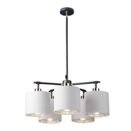 Luminosa Lighting Luminosa Balance 5 Light Multi Arm Pendant Ceiling Light, Black, Polished Nickel - thumbnail 1