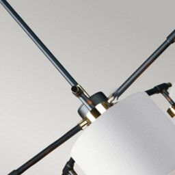 Luminosa Lighting Luminosa Balance 5 Light Multi Arm Pendant Ceiling Light, Black, Polished Nickel - thumbnail 5