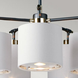 Luminosa Lighting Luminosa Balance 5 Light Multi Arm Pendant Ceiling Light, Black, Polished Nickel - thumbnail 3