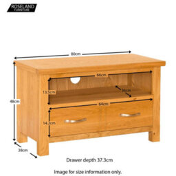 Newlyn Light Oak 80Cm Small Tv Unit - Fully Assembled By Roseland Furniture - thumbnail 5