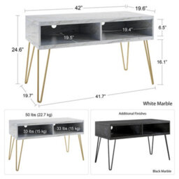Novogratz Athena Tv-Stand Black Marble Look - thumbnail 7
