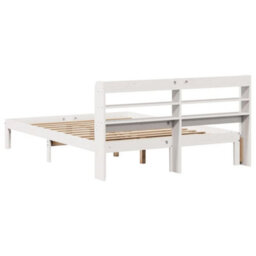 Walplus Bed Frame With Headboard Without Mattress White 140X200 Cm - thumbnail 6