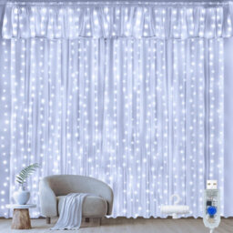 Ollny String Lights Waterproof 300 Led 3M X 3M Usb 8 Modes Cool White Curtain Lights Fairy Lights - thumbnail 1