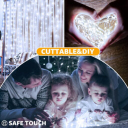 Ollny String Lights Waterproof 300 Led 3M X 3M Usb 8 Modes Cool White Curtain Lights Fairy Lights - thumbnail 5