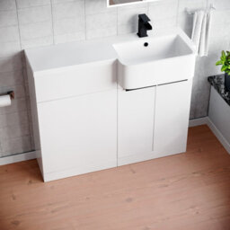 Nes Home Right Hand Black Handles Basin Vanity Unit With Tap & Freestanding Wc Unit - thumbnail 4