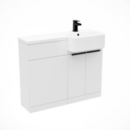 Nes Home Right Hand Black Handles Basin Vanity Unit With Tap & Freestanding Wc Unit - thumbnail 5