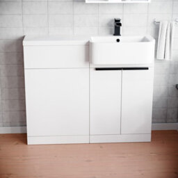 Nes Home Right Hand Black Handles Basin Vanity Unit With Tap & Freestanding Wc Unit - thumbnail 2
