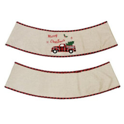 Living And Home Burlap Merry Christmas Tree Skirt Collar Christmas Decoration Xmas Ornament - thumbnail 4