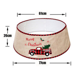 Living And Home Burlap Merry Christmas Tree Skirt Collar Christmas Decoration Xmas Ornament - thumbnail 6