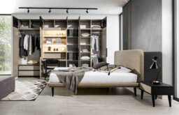 Arte Elegant Ufficio Hinged Door Wardrobe H2400mm W500mm D600mm With Six Shelves In Congo & Black Matt - thumbnail 3