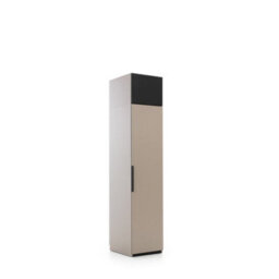Arte Elegant Ufficio Hinged Door Wardrobe H2400mm W500mm D600mm With Six Shelves In Congo & Black Matt - thumbnail 1