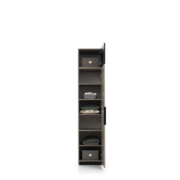 Arte Elegant Ufficio Hinged Door Wardrobe H2400mm W500mm D600mm With Six Shelves In Congo & Black Matt - thumbnail 2