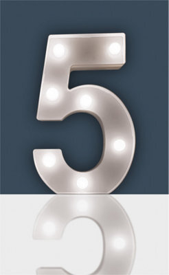 St Helens Home And Garden Battery Operated 3D Led Number 5 Light - image 1