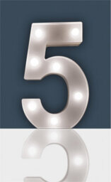 St Helens Home And Garden Battery Operated 3D Led Number 5 Light - thumbnail 1