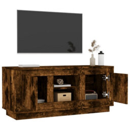 Berkfield Tv Cabinet Smoked Oak 102X35X45 Cm Engineered Wood - thumbnail 5