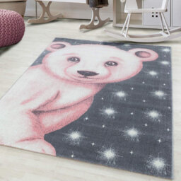 "Bravich Pink Bear Kids Rug - Bambi - 160X230Cm (5'4""x7'8"")" - thumbnail 1
