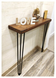 Moderix Rustic Console Table 175mm Hairpin 3R 711mm Walnut Length Of 100Cm - thumbnail 2