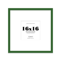 "16X16"" Green Picture Frame - 16X16"" Square Frame With 12X12"" Mount For 16X16""/12X12"" Pictures Moderrn Style Thin Edge, 1 Pack" - thumbnail 1
