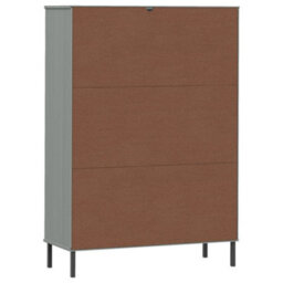 Walplus Bookcase With Metal Legs Grey 90X35X128.5 Cm Solid Wood Oslo - thumbnail 7