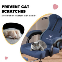 Gtplayer Fabric Gaming Chair With Footrest, Ergonomic Computer Desk Chair With Pocket Spring Cushion Heavy Duty Wide Pc Chair - thumbnail 6