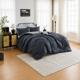 Dyzi 10.5 Tog Supersoft Microfibre Duvet Coverless Or Covered Set - Charcoal - Double - thumbnail 2
