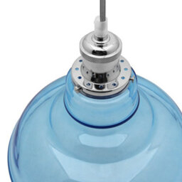 Long Life Lamps Company Modern Vintage Blue Glass Dome Ceiling Pendant Lamp M0235 - thumbnail 4