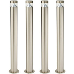 4 Pack Stepped Outdoor Bollard Light - 3.3W Led - 800mm Height - Stainless Steel - thumbnail 1