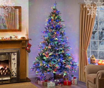 Garden Store Direct Lapland Snow Covered Pre-Lit Christmas Tree 8Ft Multicolour Leds - image 1