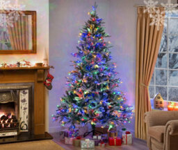 Garden Store Direct Lapland Snow Covered Pre-Lit Christmas Tree 8Ft Multicolour Leds