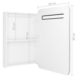 Berkfield Led Bathroom Mirror Cabinet Shining White 60X11X80 Cm - thumbnail 7
