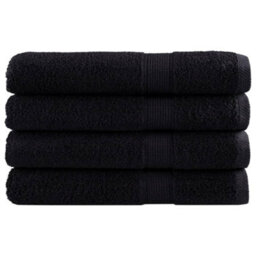 Berkfield Premium Sauna Towels Solund 4 Pcs Black 80X200 Cm 600 Gsm - thumbnail 1