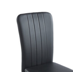 Hallowood Furniture Finley Small Round Dining Table In Black Finish With 4 Black Faux Leather High Back Chairs - thumbnail 9