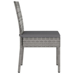 Berkfield 5 Piece Outdoor Dining Set With Cushions Poly Rattan Grey - thumbnail 8