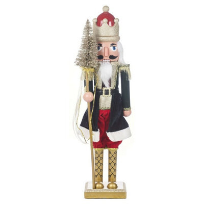 Urbn-Living Urbnliving 60Cm Tall Green Or Red Wood Look Christmas Nutcracker Soldier Xmas Traditional Ornament Assorted Sizes - image 1