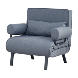 65Cm Grey Folding Sofa Bed Sleeper Bed Chair Convertible Adjustable Armchair Pillow - thumbnail 4