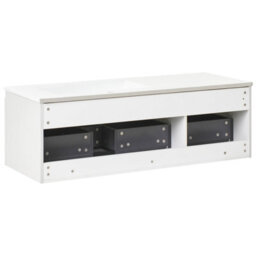 Wyld And Coco Wall-Mounted Vanity Unit With Ceramic Basin, Two Drawers, 120 Cm Light Grey - thumbnail 6