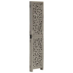 Vidaxl Hand Carved 3-Panel Room Divider Grey 120X165 Cm Solid Mango Wood Room Dividers - thumbnail 2