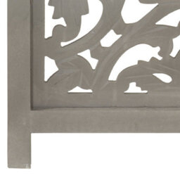 Vidaxl Hand Carved 3-Panel Room Divider Grey 120X165 Cm Solid Mango Wood Room Dividers - thumbnail 5