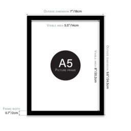 A5 Black Picture Frame Fits A5 (14.8 X 21Cm - 5.8 X 8.3In) Poster, Photo, Artwork, Or Print. - thumbnail 2