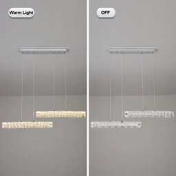 Crystal Chandelier Pendant Ceiling Light Led Dimmable Kitchen Island Dining Room Adjustable Modern Silver Lighting - thumbnail 3