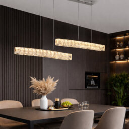 Crystal Chandelier Pendant Ceiling Light Led Dimmable Kitchen Island Dining Room Adjustable Modern Silver Lighting - thumbnail 6