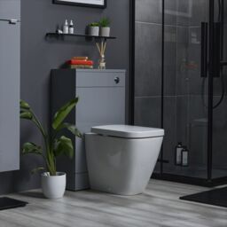 GoodHome Imandra Gloss Grey Modern Freestanding Toilet Cabinet (H)840mm X (W)500mm - thumbnail 7