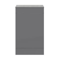 GoodHome Imandra Gloss Grey Modern Freestanding Toilet Cabinet (H)840mm X (W)500mm - thumbnail 2