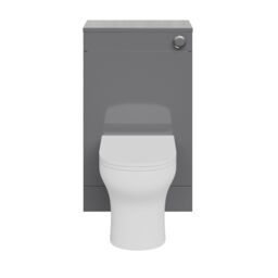 GoodHome Imandra Gloss Grey Modern Freestanding Toilet Cabinet (H)840mm X (W)500mm - thumbnail 4