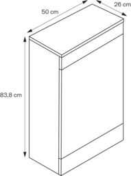 GoodHome Imandra Gloss Grey Modern Freestanding Toilet Cabinet (H)840mm X (W)500mm - thumbnail 5